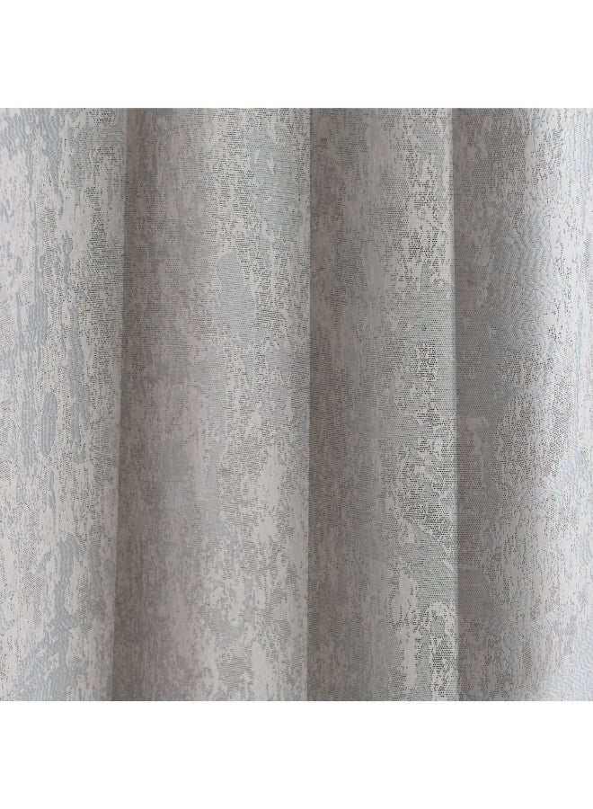Home Box Extra Long Jacquard Curtain Set - Grey - 2 Pieces - Image 3
